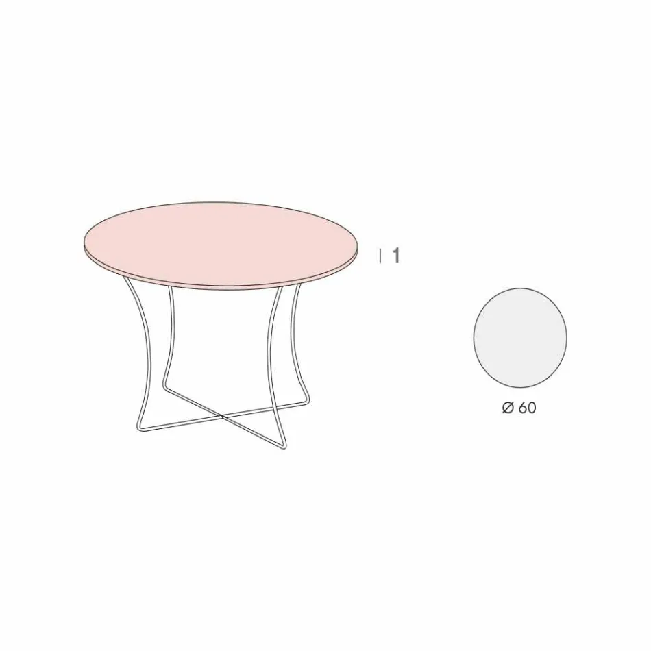 Mesa de centro redonda con tapa de Hpl Made in Italy - Mina viadurini