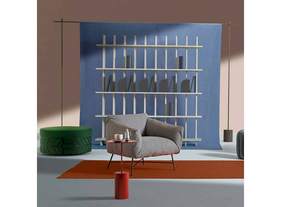 Mesa de centro redonda en chapa metálica coloreada de diseño moderno - Cóctel viadurini