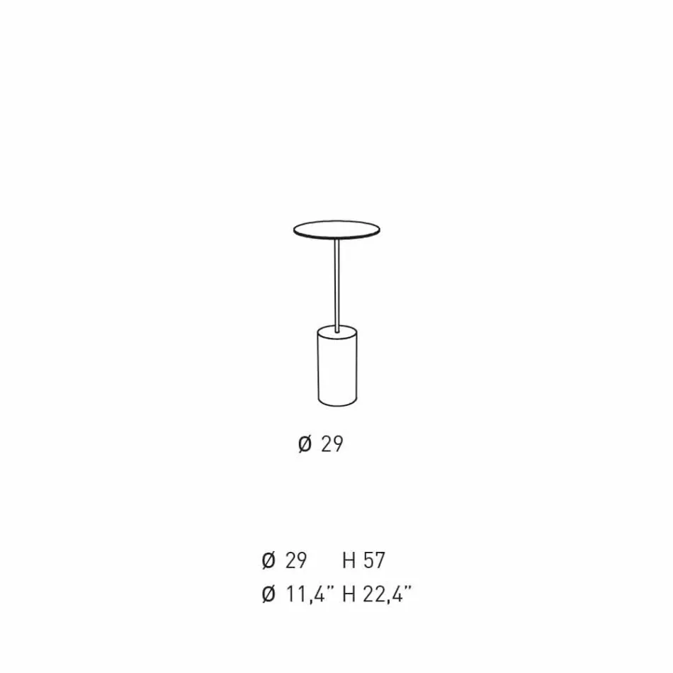 Mesa de centro redonda en chapa metálica coloreada de diseño moderno - Cóctel viadurini