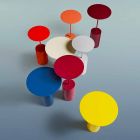 Mesa de centro redonda en chapa metálica coloreada de diseño moderno - Cóctel viadurini