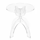 Mesita redonda de diseño, en PMMA transparente Laives viadurini