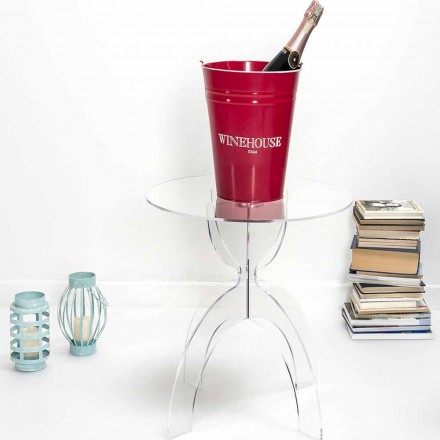 Mesita redonda de diseño, en PMMA transparente Laives viadurini