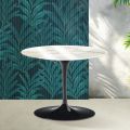 Mesa de centro redonda Tulip de Saarinen, 41 cm de altura, en cerámica Florim Calacatta Gold Gloss - Scarlet