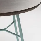 Mesa de centro con tapa redonda de madera maciza Made in Italy - Makino viadurini