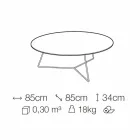 Mesa de centro con tapa redonda de mármol y base de metal Made in Italy - Gin viadurini