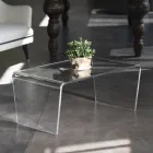 Mesa de centro en cristal acrílico transparente plegada a mano - Crosto viadurini