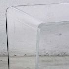 Mesa de centro en cristal acrílico transparente plegada a mano - Crosto viadurini
