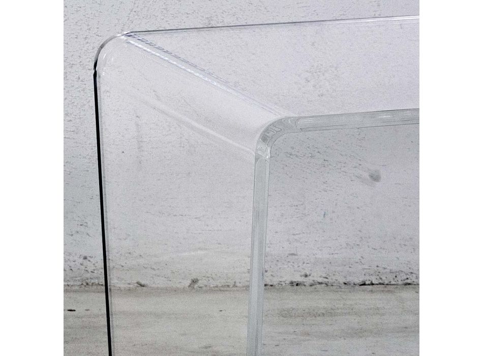 Mesa de centro en cristal acrílico transparente plegada a mano - Crosto viadurini