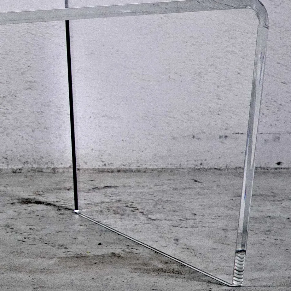 Mesa de centro en cristal acrílico transparente plegada a mano - Crosto viadurini