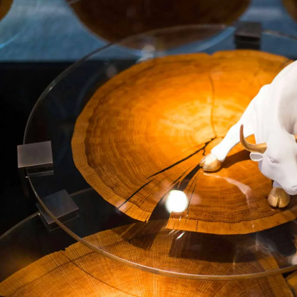 Mesa de centro en madera y acero con patas de metal Made in Italy - Damasco viadurini