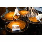 Mesa de centro en madera y acero con patas de metal Made in Italy - Damasco viadurini