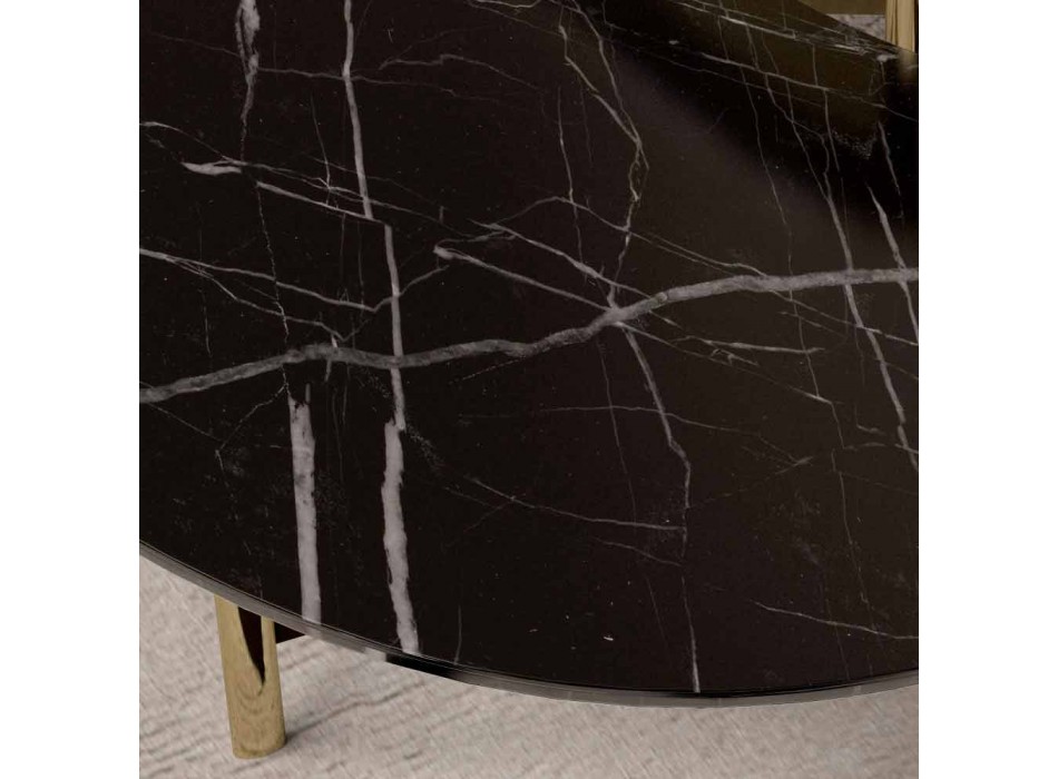 Mesa lounge en Marquinia negra o mármol marrón bosque Made in Italy - Manolo viadurini