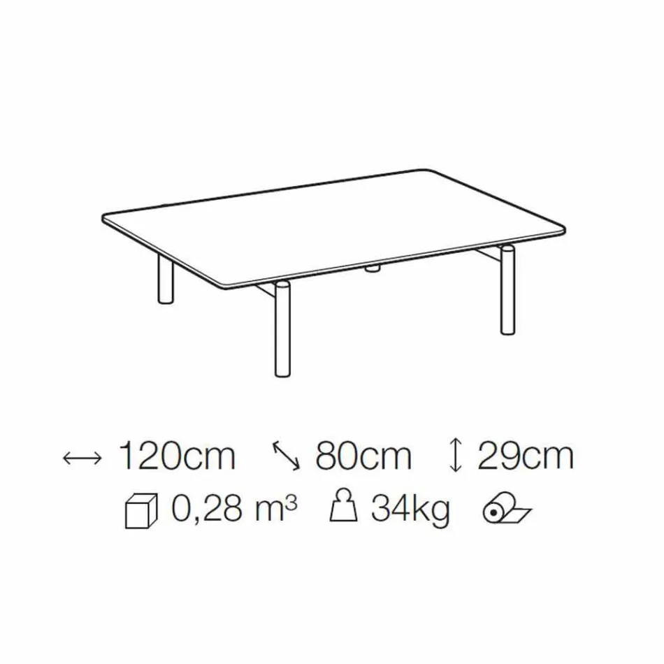 Mesa de centro de metal con tapa de mármol, preciosa Made in Italy - Ginseng viadurini