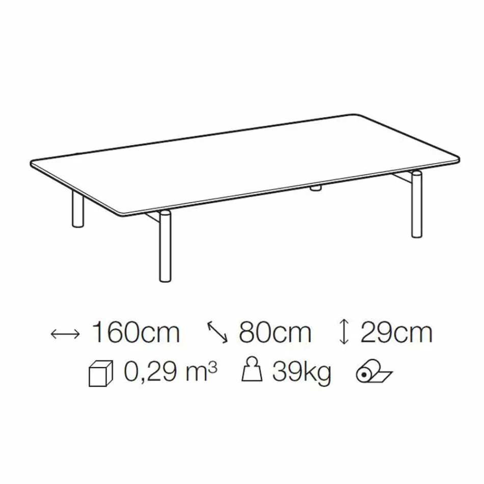 Mesa de centro de metal con tapa de mármol, preciosa Made in Italy - Ginseng viadurini
