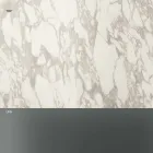 Mesa de centro auxiliar para sofá en vidrio ahumado y tapa redonda de cerámica - Aleatorio viadurini