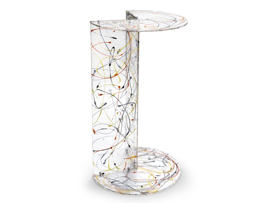 Mesa de centro de plexiglás transparente o de color Made in Italy - Tabli viadurini