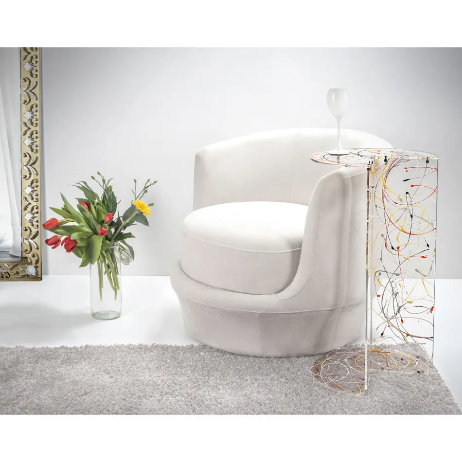 Mesa de centro de plexiglás transparente o de color Made in Italy - Tabli viadurini