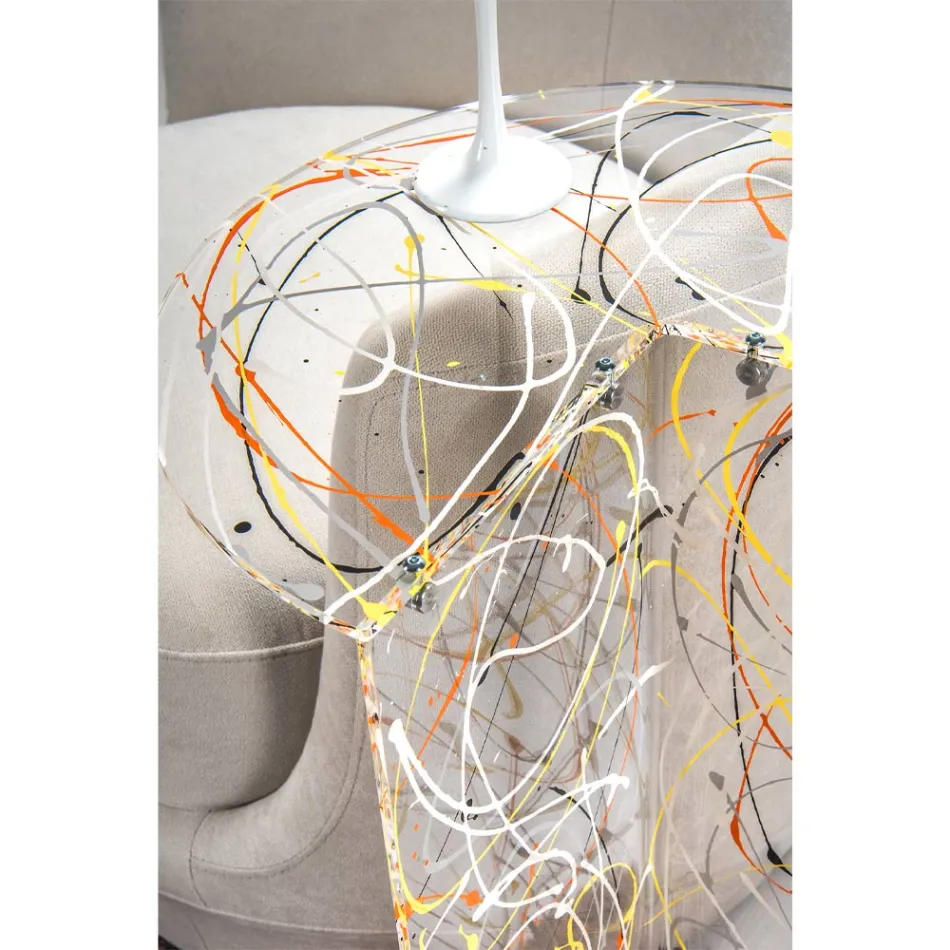 Mesa de centro de plexiglás transparente o de color Made in Italy - Tabli viadurini