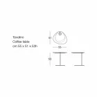 Mesa de centro para salón en metal y tapa de madera, diseño de lujo - Yassine viadurini