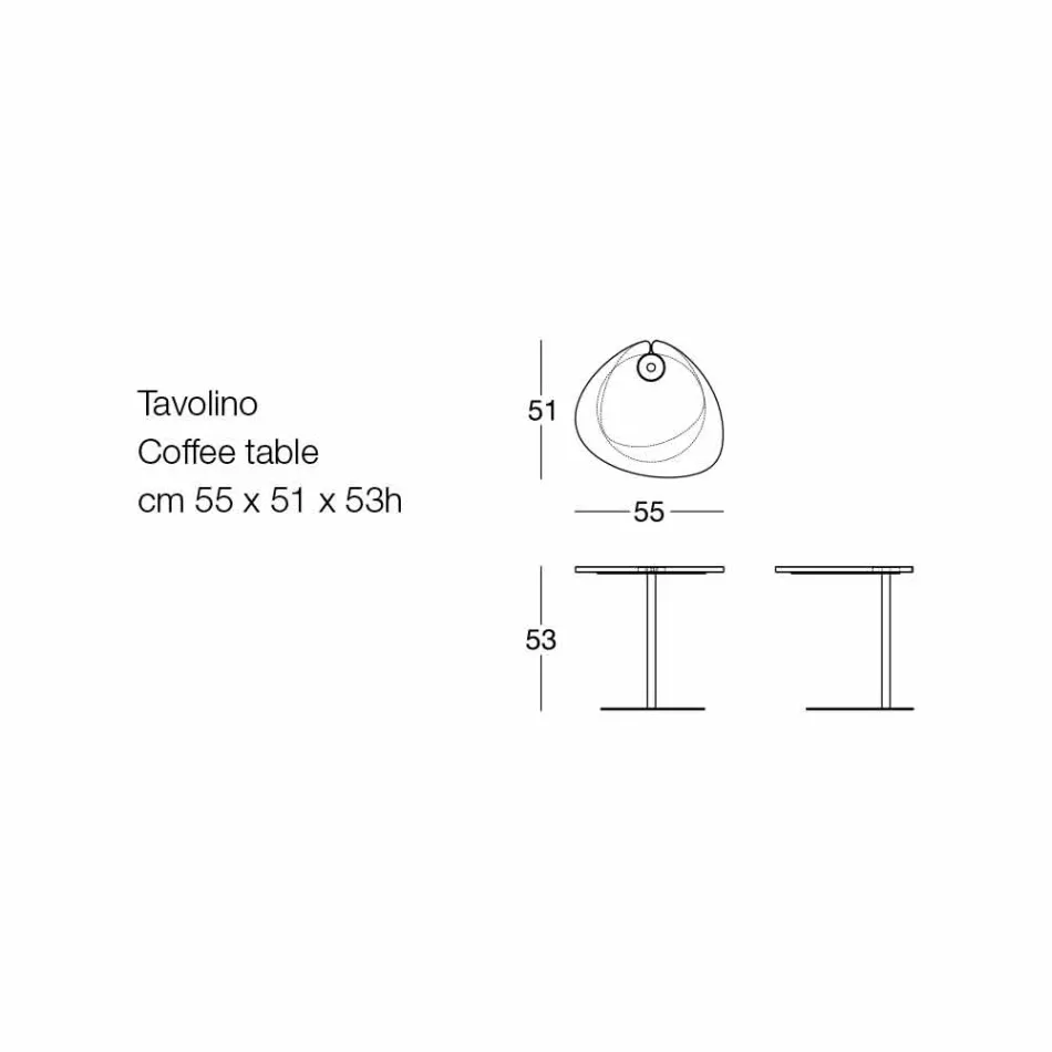 Mesa de centro para salón en metal y tapa de madera, diseño de lujo - Yassine viadurini