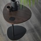 Mesa de centro para salón en metal y tapa de madera, diseño de lujo - Yassine viadurini