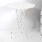 Mesa redonda blanca diámetro 36cm diseño moderno Janis, hecho en Italia viadurini