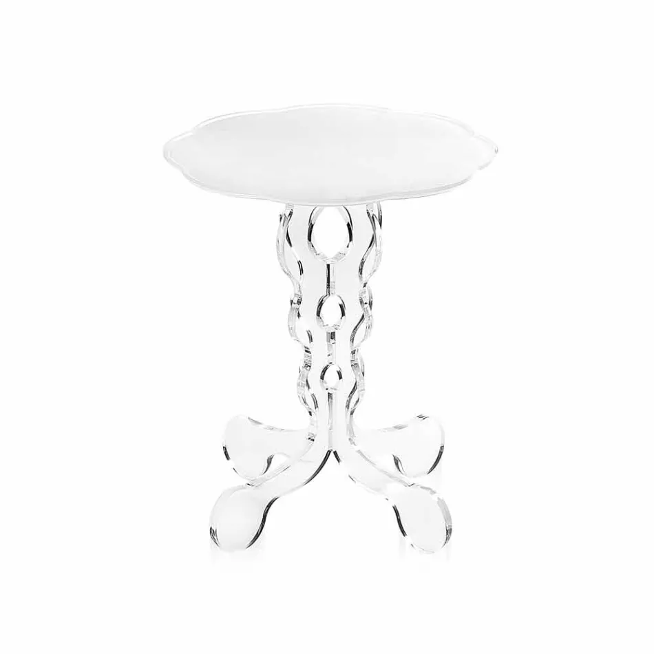 Mesa redonda blanca diámetro 36cm diseño moderno Janis, hecho en Italia viadurini