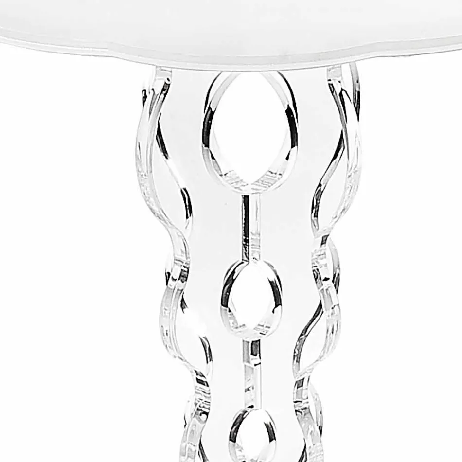 Mesa redonda blanca diámetro 36cm diseño moderno Janis, hecho en Italia viadurini