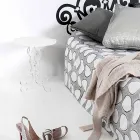 Mesa redonda blanca diámetro 36cm diseño moderno Janis, hecho en Italia viadurini