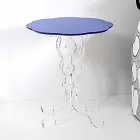 Mesa redonda azul diámetro 36 cm diseño moderno Janis, hecho en Italia viadurini
