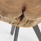 Mesa de centro redonda en baúl de madera y acero Homemotion - Tancredi viadurini