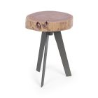 Mesa de centro redonda en baúl de madera y acero Homemotion - Tancredi viadurini