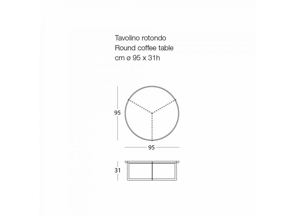 Mesa de centro redonda para salón exterior en metal de varios colores - Stephane viadurini