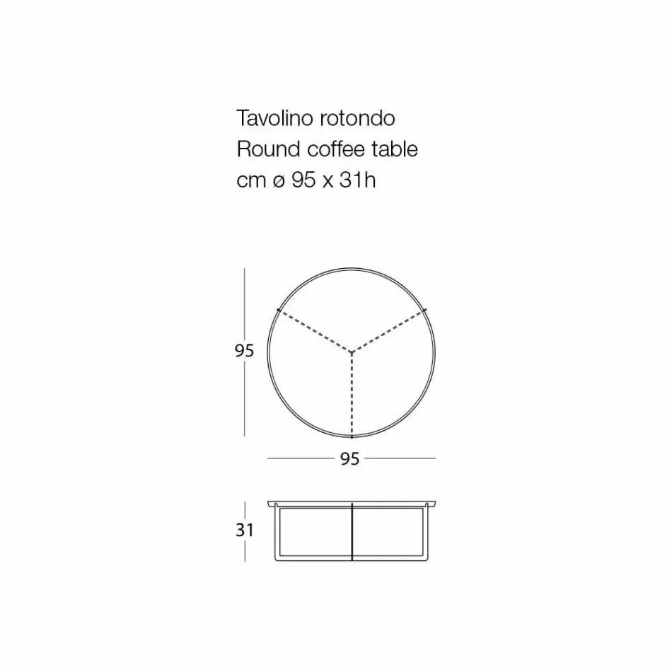 Mesa de centro redonda para salón exterior en metal de varios colores - Stephane viadurini