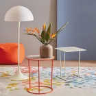 Mesa de centro redonda para salón moderno en metal coloreado Made in Italy - Raphael viadurini