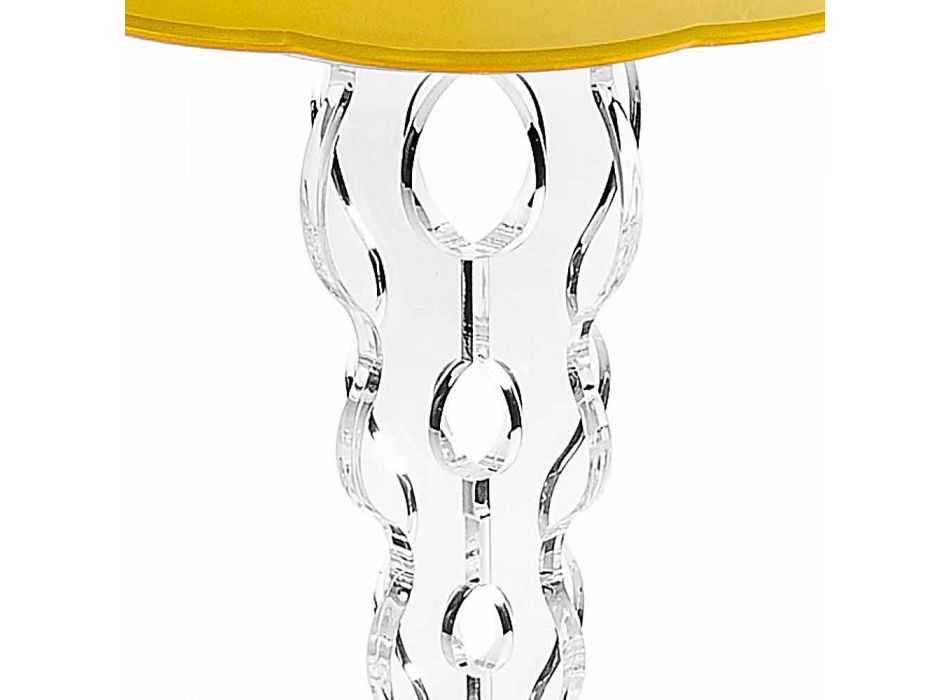 Mesa redonda diámetro amarillo 36cm diseño moderno Janis, hecho en Italia viadurini
