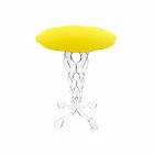 Mesa redonda amarilla diámetro 50cm diseño moderno Janis, hecho en Italia viadurini