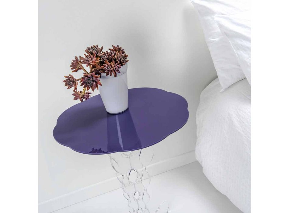 Janis mesa de centro redonda de lavanda de diseño moderno de 50 cm, hecha en Italia viadurini