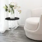 Mesita redonda negra diámetro 36 cm diseño moderno Janis, made in Italy viadurini