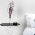 Mesa redonda negro diámetro 50 cm diseño moderno Janis, hecho en Italia viadurini