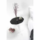 Mesa redonda negro diámetro 50 cm diseño moderno Janis, hecho en Italia viadurini
