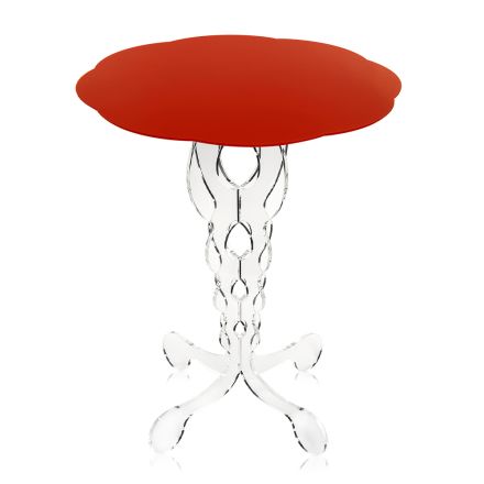 Diámetro de la mesa redonda roja 36 cm diseño moderno Janis, hecho en Italia viadurini