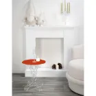 Mesita redonda roja diámetro 50 cm Janis diseño moderno, made in Italy viadurini