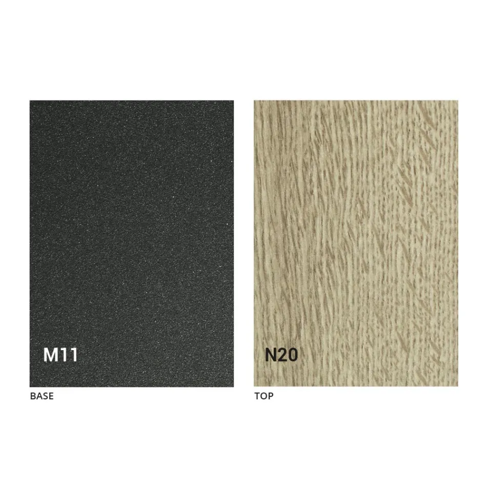 Mesa de centro transformable con tapa de madera y base de metal Made in Italy - Melocotón viadurini