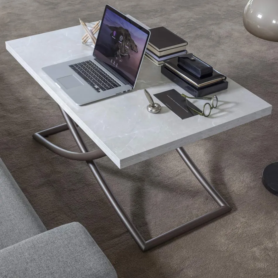 Mesa de centro transformable en mesa de comedor de madera Made in Italy - Aikido viadurini