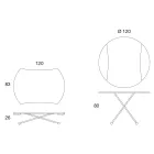 Mesa de centro transformable en mesa de comedor redonda de metal y vidrio - Giordana viadurini