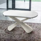 Mesa de centro transformable en metal y mesa de salón de vidrio - Giordano viadurini