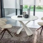 Mesa de centro transformable en metal y mesa de salón de vidrio - Giordano viadurini