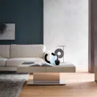 Mesa de centro moderna transformable con tapa de efecto mortero Made in Italy - Salomon viadurini