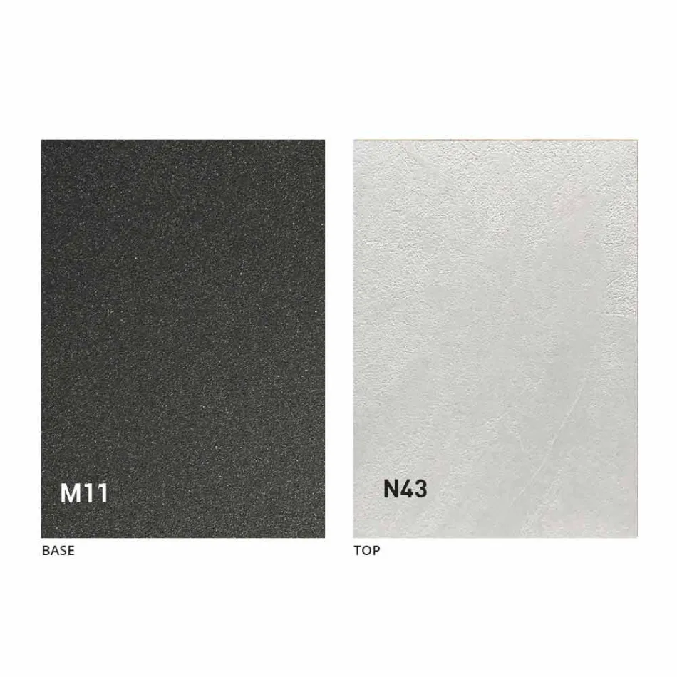 Mesa de centro moderna transformable en metal grafito y tapa de madera - Sistocle viadurini